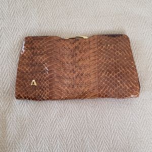Authentic Snakeskin Clutch with Straps